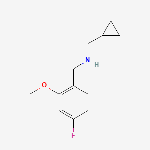 molecular formula C12H16FNO B8267270 1-Cyclopropyl-N-(4-fluoro-2-methoxybenzyl)methanamine 