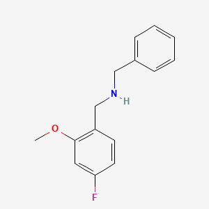 molecular formula C15H16FNO B8267281 N-Benzyl-1-(4-fluoro-2-methoxyphenyl)methanamine 