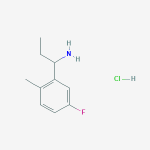 molecular formula C10H15ClFN B8267290 1-(5-Fluoro-2-methylphenyl)propan-1-amine hydrochloride 
