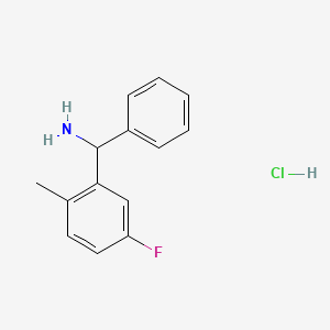 molecular formula C14H15ClFN B8267292 (5-Fluoro-2-methylphenyl)(phenyl)methanamine hydrochloride 