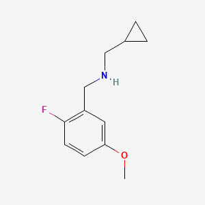 molecular formula C12H16FNO B8267332 1-Cyclopropyl-N-(2-fluoro-5-methoxybenzyl)methanamine 
