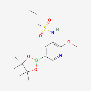 molecular formula C15H25BN2O5S B8267371 N-(2-Methoxy-5-(4,4,5,5-tetramethyl-1,3,2-dioxaborolan-2-yl)pyridin-3-yl)propane-1-sulfonamide 