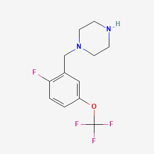 molecular formula C12H14F4N2O B8267375 1-(2-Fluoro-5-(trifluoromethoxy)benzyl)piperazine 