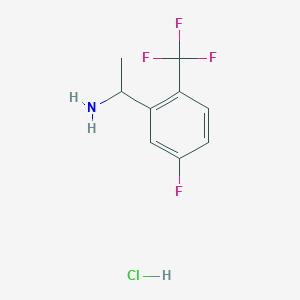 molecular formula C9H10ClF4N B8267425 1-(5-Fluoro-2-(trifluoromethyl)phenyl)ethanamine hydrochloride 