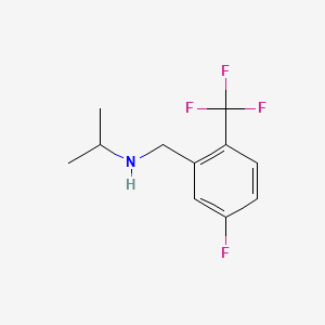 molecular formula C11H13F4N B8267442 N-(5-Fluoro-2-(trifluoromethyl)benzyl)propan-2-amine 