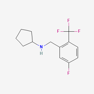 molecular formula C13H15F4N B8267449 N-(5-Fluoro-2-(trifluoromethyl)benzyl)cyclopentanamine 