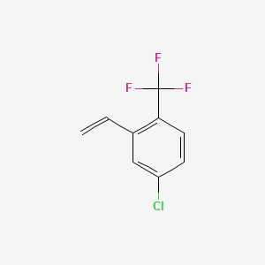 molecular formula C9H6ClF3 B8267461 4-Chloro-1-(trifluoromethyl)-2-vinylbenzene 