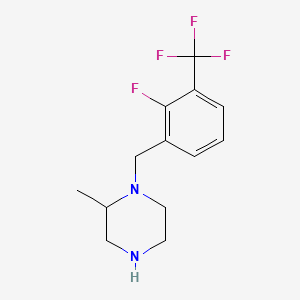 molecular formula C13H16F4N2 B8267801 1-(2-Fluoro-3-(trifluoromethyl)benzyl)-2-methylpiperazine 