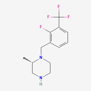 molecular formula C13H16F4N2 B8267809 (S)-1-(2-Fluoro-3-(trifluoromethyl)benzyl)-2-methylpiperazine 