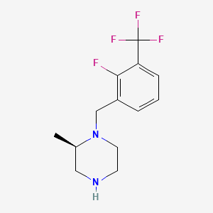 molecular formula C13H16F4N2 B8267810 (R)-1-(2-Fluoro-3-(trifluoromethyl)benzyl)-2-methylpiperazine 