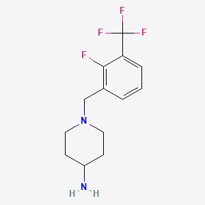 molecular formula C13H16F4N2 B8267817 1-(2-Fluoro-3-(trifluoromethyl)benzyl)piperidin-4-amine 