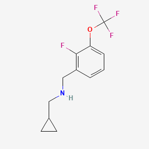 molecular formula C12H13F4NO B8267831 1-Cyclopropyl-N-(2-fluoro-3-(trifluoromethoxy)benzyl)methanamine 