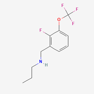 molecular formula C11H13F4NO B8267839 N-(2-Fluoro-3-(trifluoromethoxy)benzyl)propan-1-amine 
