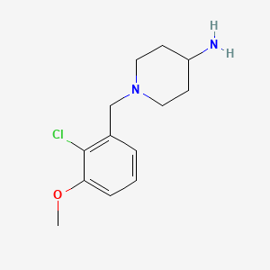 molecular formula C13H19ClN2O B8267855 1-(2-Chloro-3-methoxybenzyl)piperidin-4-amine 