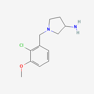 molecular formula C12H17ClN2O B8267857 1-(2-Chloro-3-methoxybenzyl)pyrrolidin-3-amine 