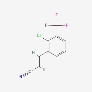 molecular formula C10H5ClF3N B8267878 (E)-3-(2-Chloro-3-(trifluoromethyl)phenyl)acrylonitrile 