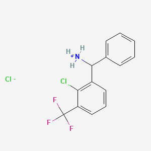 molecular formula C14H12Cl2F3N B8267885 [[2-Chloro-3-(trifluoromethyl)phenyl]-phenylmethyl]azanium;chloride 