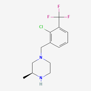 molecular formula C13H16ClF3N2 B8267902 (S)-1-(2-Chloro-3-(trifluoromethyl)benzyl)-3-methylpiperazine 