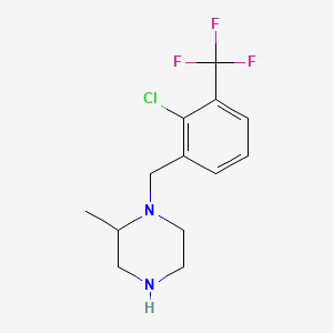 molecular formula C13H16ClF3N2 B8267903 1-(2-Chloro-3-(trifluoromethyl)benzyl)-2-methylpiperazine 