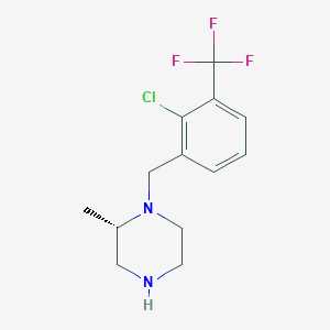 molecular formula C13H16ClF3N2 B8267906 (S)-1-(2-Chloro-3-(trifluoromethyl)benzyl)-2-methylpiperazine 