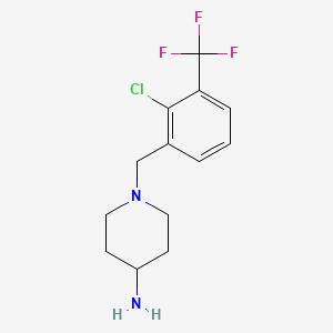 molecular formula C13H16ClF3N2 B8267918 1-(2-Chloro-3-(trifluoromethyl)benzyl)piperidin-4-amine 