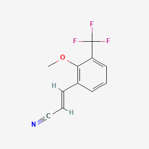 molecular formula C11H8F3NO B8267923 (E)-3-(2-Methoxy-3-(trifluoromethyl)phenyl)acrylonitrile 