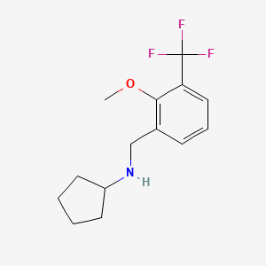 molecular formula C14H18F3NO B8267941 N-(2-Methoxy-3-(trifluoromethyl)benzyl)cyclopentanamine 