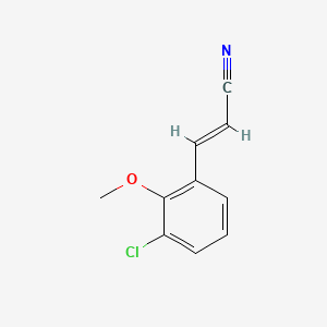 molecular formula C10H8ClNO B8267956 (E)-3-(3-Chloro-2-methoxyphenyl)acrylonitrile 