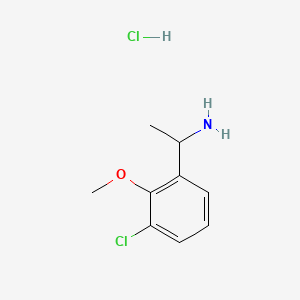 molecular formula C9H13Cl2NO B8267967 1-(3-Chloro-2-methoxyphenyl)ethanamine hydrochloride 