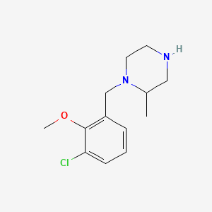 molecular formula C13H19ClN2O B8267975 1-(3-Chloro-2-methoxybenzyl)-2-methylpiperazine 