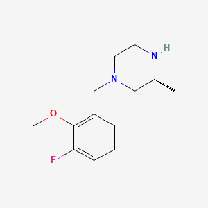 molecular formula C13H19FN2O B8267980 (R)-1-(3-Fluoro-2-methoxybenzyl)-3-methylpiperazine 