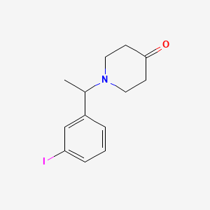 molecular formula C13H16INO B8267983 1-(1-(3-Iodophenyl)ethyl)piperidin-4-one 