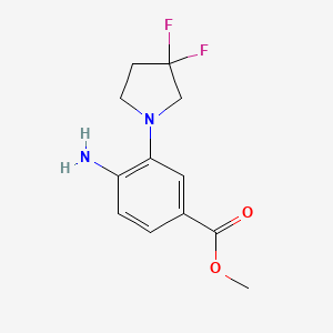 molecular formula C12H14F2N2O2 B8267991 Methyl 4-amino-3-(3,3-difluoropyrrolidin-1-yl)benzoate 