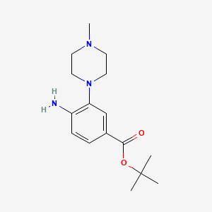 molecular formula C16H25N3O2 B8268001 tert-Butyl 4-amino-3-(4-methylpiperazin-1-yl)benzoate 