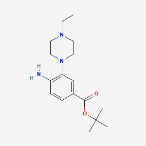 molecular formula C17H27N3O2 B8268009 tert-Butyl 4-amino-3-(4-ethylpiperazin-1-yl)benzoate 