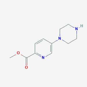 molecular formula C11H15N3O2 B8268032 Methyl 5-(piperazin-1-yl)picolinate 