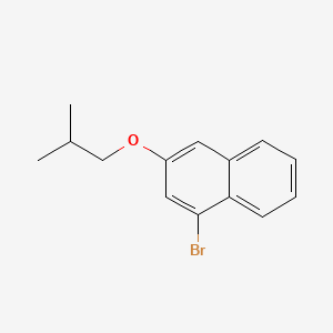 molecular formula C14H15BrO B8268054 1-Bromo-3-isobutoxynaphthalene 