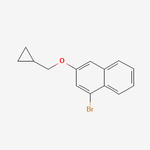 molecular formula C14H13BrO B8268059 1-Bromo-3-(cyclopropylmethoxy)naphthalene 