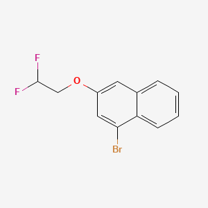 molecular formula C12H9BrF2O B8268065 1-Bromo-3-(2,2-difluoroethoxy)naphthalene 