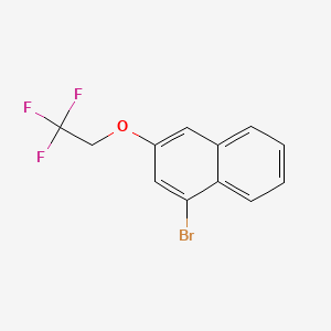 molecular formula C12H8BrF3O B8268067 1-Bromo-3-(2,2,2-trifluoroethoxy)naphthalene 