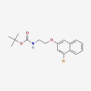 molecular formula C17H20BrNO3 B8268080 tert-Butyl (2-((4-bromonaphthalen-2-yl)oxy)ethyl)carbamate 