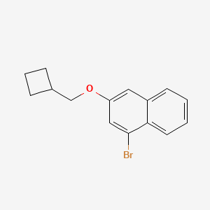 molecular formula C15H15BrO B8268086 1-Bromo-3-(cyclobutylmethoxy)naphthalene 