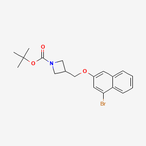 molecular formula C19H22BrNO3 B8268094 tert-Butyl 3-(((4-bromonaphthalen-2-yl)oxy)methyl)azetidine-1-carboxylate 