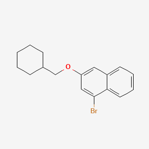molecular formula C17H19BrO B8268096 1-Bromo-3-(cyclohexylmethoxy)naphthalene 