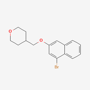 molecular formula C16H17BrO2 B8268101 4-(((4-Bromonaphthalen-2-yl)oxy)methyl)tetrahydro-2H-pyran 