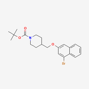 molecular formula C21H26BrNO3 B8268105 tert-Butyl 4-(((4-bromonaphthalen-2-yl)oxy)methyl)piperidine-1-carboxylate 