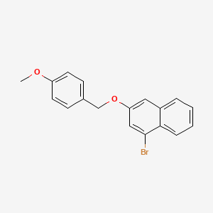 molecular formula C18H15BrO2 B8268111 1-Bromo-3-((4-methoxybenzyl)oxy)naphthalene 
