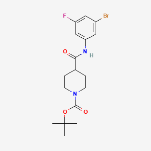 molecular formula C17H22BrFN2O3 B8268130 tert-Butyl 4-((3-bromo-5-fluorophenyl)carbamoyl)piperidine-1-carboxylate 