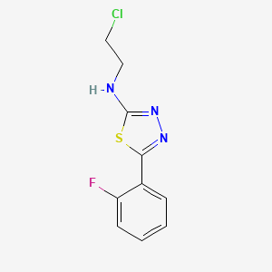 molecular formula C10H9ClFN3S B8268152 N-(2-chloroethyl)-5-(2-fluorophenyl)-1,3,4-thiadiazol-2-amine 