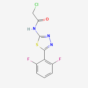 molecular formula C10H6ClF2N3OS B8268155 2-chloro-N-[5-(2,6-difluorophenyl)-1,3,4-thiadiazol-2-yl]acetamide 